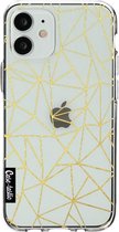 Casetastic Apple iPhone 12 Mini Hoesje - Softcover Hoesje met Design - Abstraction Outline Gold Transparent Print