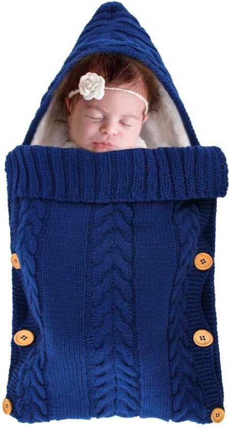 Couverture ou sac de couchage bleu pour poussette d'hiver nouveau-né