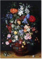 Graphic Message - Schilderij op Canvas - Bloemen in een Vaas - Jan Brueghel - Woonkamer - Kunst