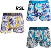 Heren boxershort 3 pack  met rondjesprint XXL