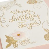Kaart | Happy birthday met rozen | verjaardagskaart | kaart + enveloppe - 2 stuks