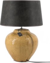 Aardewerk lampenvoet - oker stenen tafellamp exclusief kap - okergeel yellow stone