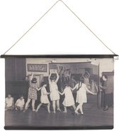 fotokaart / poster meisjes balletles op canvas