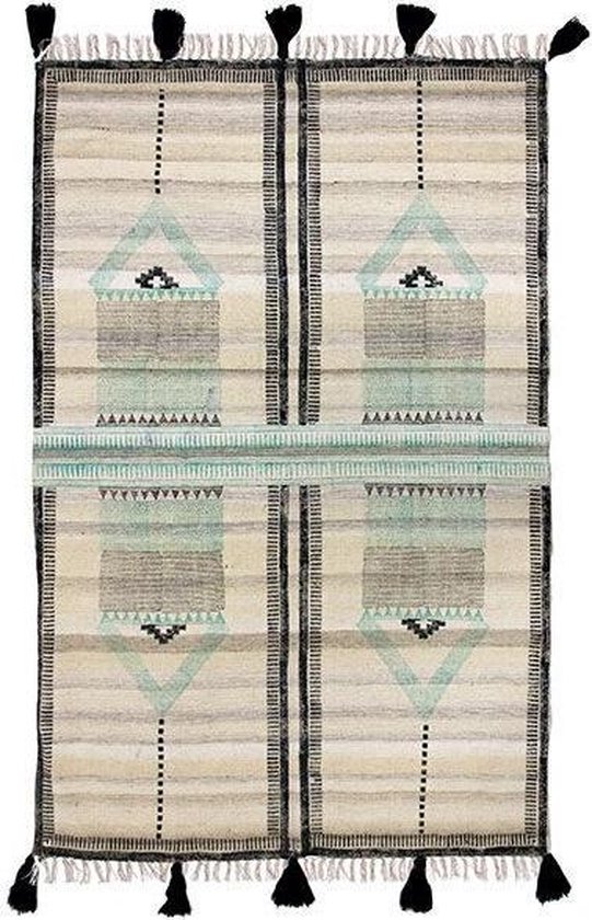 gezantschap merk op steekpenningen Storebror Aztec vloerkleed tapijt printed wol 120 x 180 | bol.com