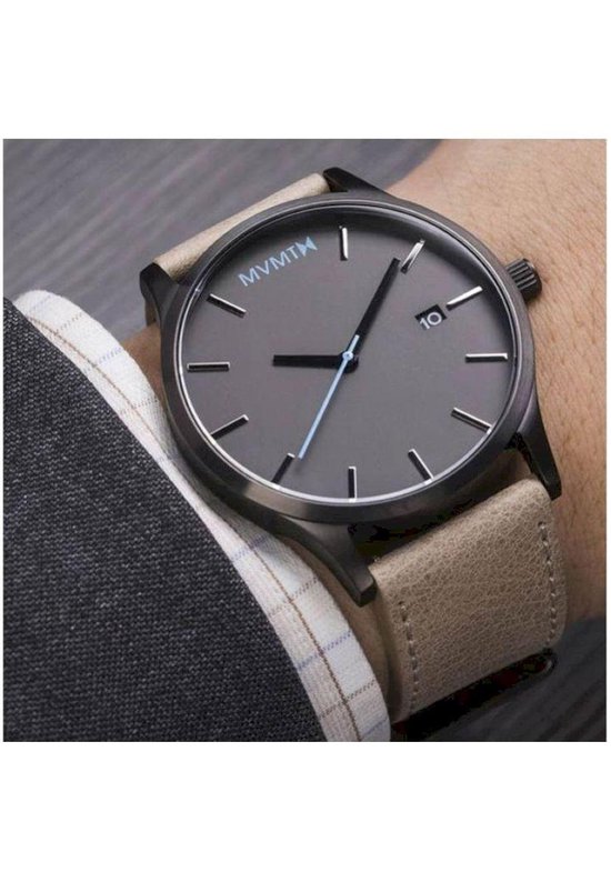 MVMT - Classic Gunmetal/Sandstone horloge D-MM01-GML (45 mm) | bol.com