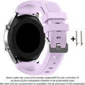 Paars / Lila Siliconen Bandje voor 22mm Smartwatches - zie compatibele modellen van Samsung, LG, Asus, Pebble, Huawei, Cookoo, Vostok en Vector – 22 mm purple / lilac rubber smartwatch strap - siliconen-lila-22mm