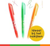Nakijkpennen | Set van 3 stuks | Met uitwisbare inkt | Ideaal om toetsen na te kijken! | Groen, Rood en Oranje