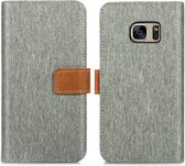 iMoshion Luxe Canvas Booktype Samsung Galaxy S7 hoesje - Grijs