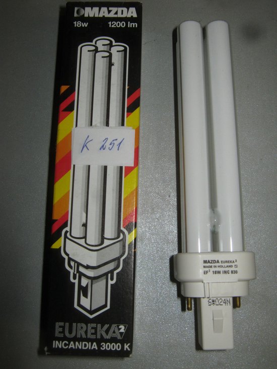Eureka Incandia G24 D2 18W PL-C spaarlamp 2-pins | bol.com