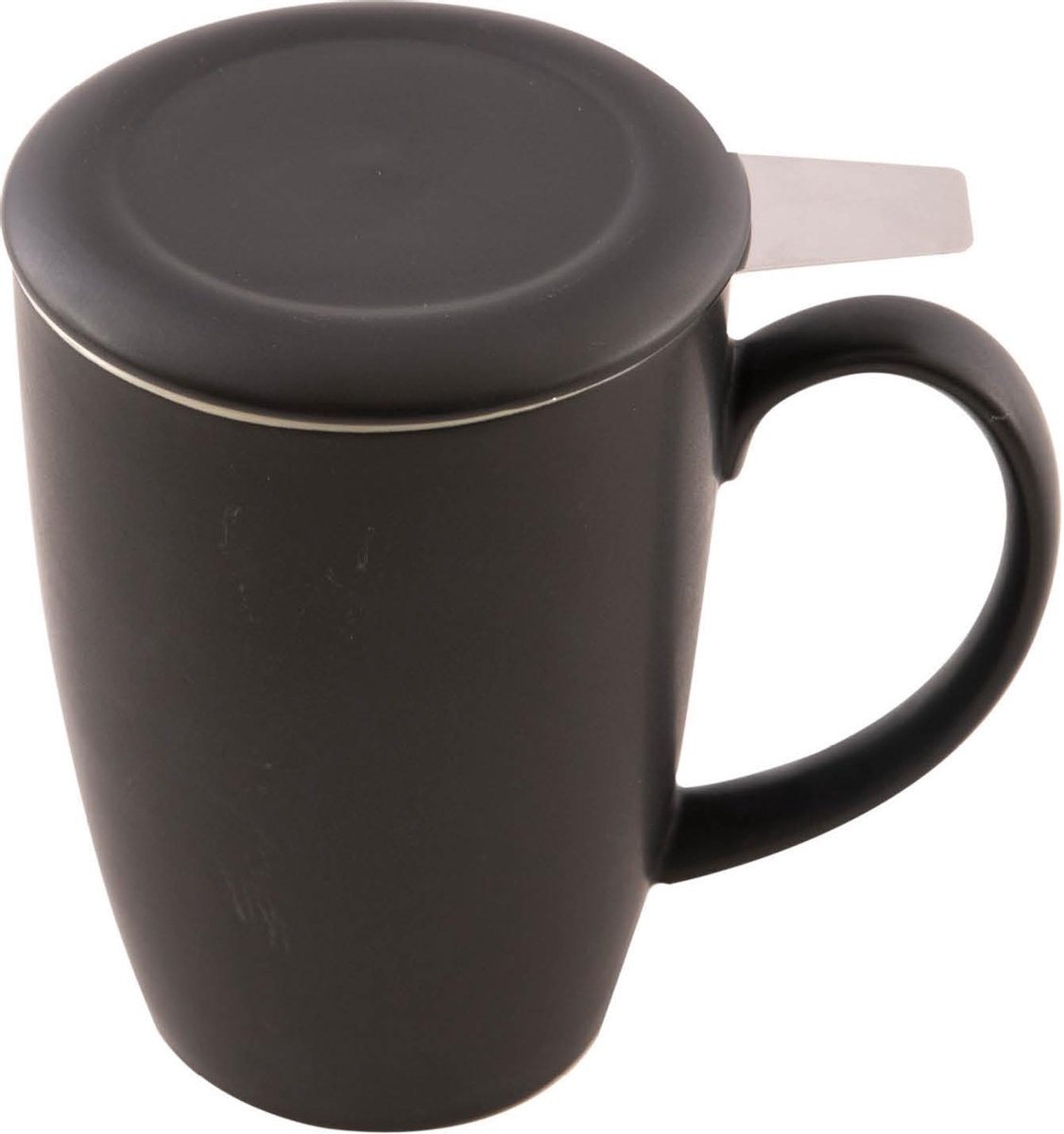 Point-Virgule –Mok met thee zeef en deksel – Voor losse thee – Zwart - 400 ml