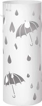 Nancy's Metalen Paraplubak Regenmotief - Paraplustandaard Met Anti-Lek Bak 19,5 x 49 CM