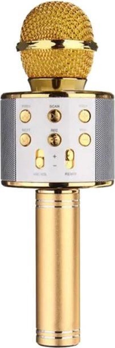 iBello Draadloze Karaoke microfoon Goud - Bluetooth - Geschikt voor Android & iOS