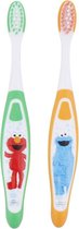 Kinder tandenborstel set - Sesamstraat - Oranje / Groen