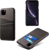 Card Case voor Apple iPhone 11 | PU Leren Back Cover | Luxe Telefoonhoesje | Pasjeshouder | Zwart