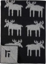 Deken eco wol eland zwart-lichtgrijs 180x130cm Klippan
