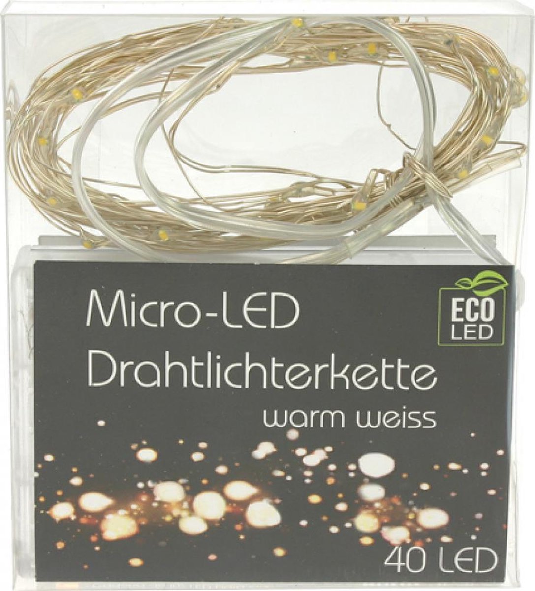 Led draad verlichting 40 LEDS , 4,2 meter . warm wit , op