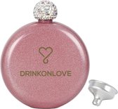 DRINKONLOVE - LITTLE MIX PINK - Drinkfles - RVS -  glittercoating - 150ml - zomer