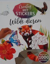 Creatief met stickers - Wilde dieren - stickerboek voor volwassenen - stickeren op nummer - 8 afbeeldingen