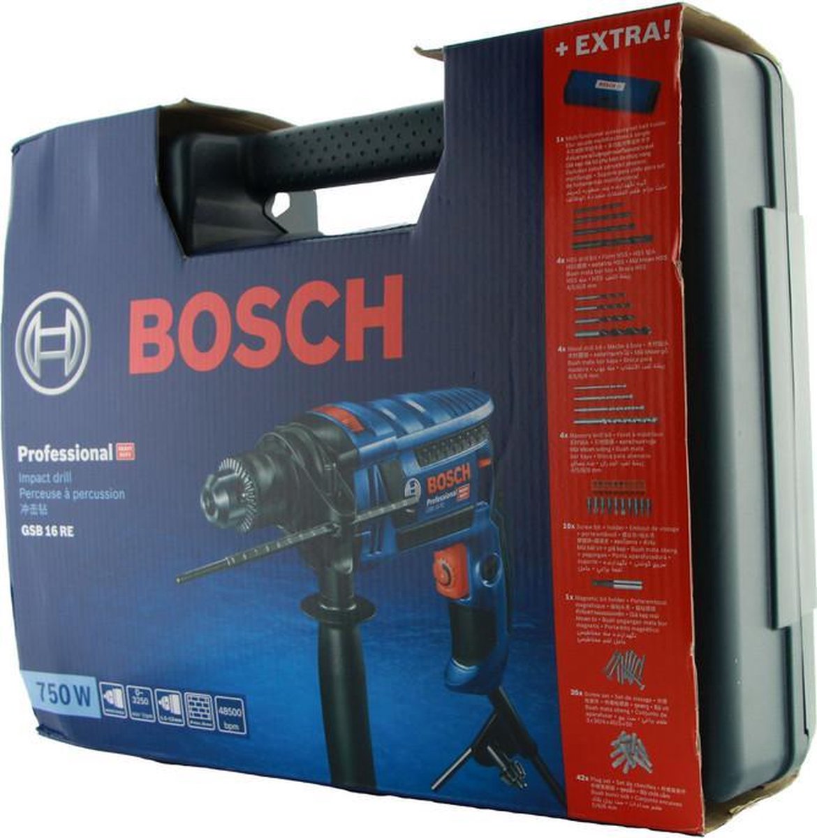 Perceuse à percussion Bosch Bleu GSB16RE 750W