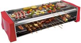 Elektrische grill | Barbecue | 2 Platen | 5-7 Personen | Vuilopvanger | Roestvrij Staal | 46,5 x 20,5 cm