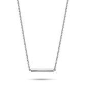 New Bling 9NB 0380 Zilveren Collier met Balkje - 38 + 5 cm - Balkje - Zilver - Ankerschakel - Zilverkleurig