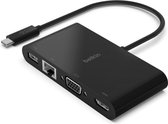 Belkin USB-C-multimedia-adapter - Zwart (HDMI 4K, VGA, Gigabit Ethernet, USB-A 3.0)