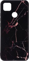 Shop4 - Xiaomi Redmi 9C Hoesje - Harde Back Case Marmer Zwart
