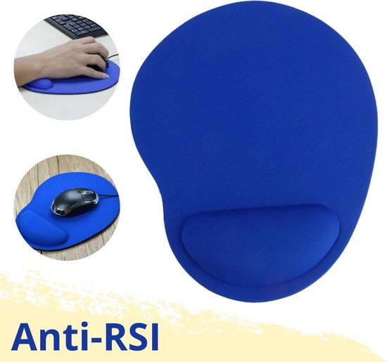 Lynnz® Muismat met polssteun ergonomisch blauw | gel - RSI - ergonomische muismat... |