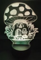 "PADDESTOEL HUISJE"   3D led kinderlamp
