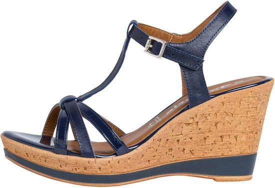 Tamaris Sandalen met sleehak blauw - Maat 40 | bol.com
