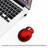 MKL - Draadloos  Computermuis  Lieveheersbeestje vorm- Laser 3D ergonomische computer muis voor kinderen en volwassen - Voor Laptop - PC - Tablet - Incl USB  Adapter  - Draadloze Laser Mini E