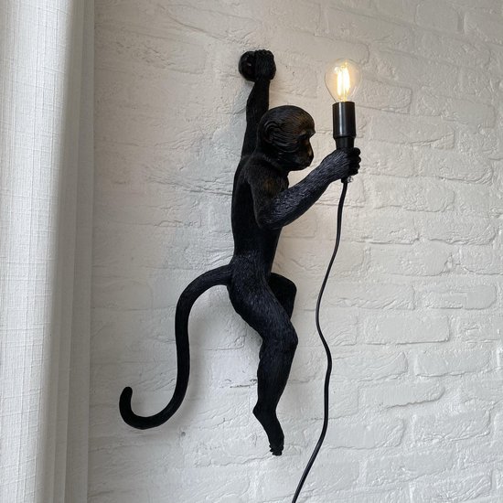 a sunny day aap lamp wandlamp / monkey lamp / aaplamp - zwart - 60 cm |  bol.com