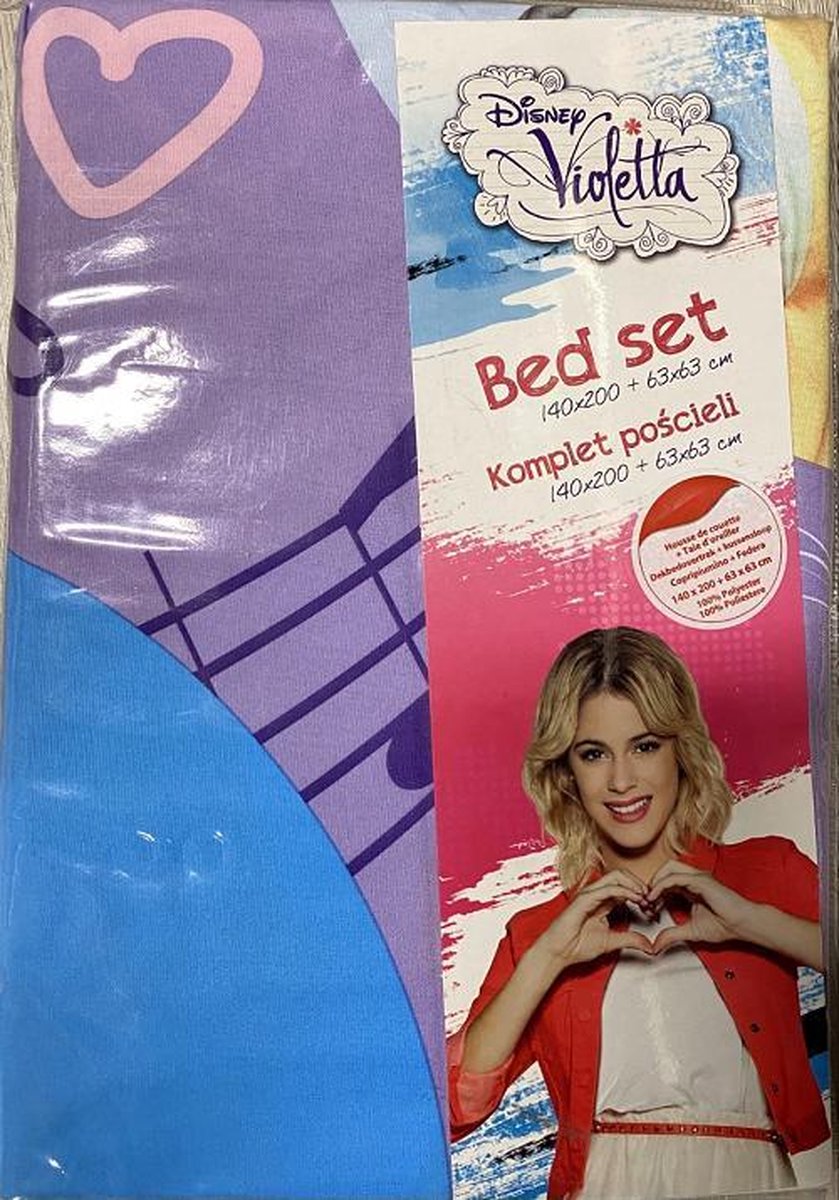 Disney Violetta Bed Set -Dekbedovertrek en Kussensloop - 140 x 200 cm en 63 x 63 cm - Meisjes - Kinderen