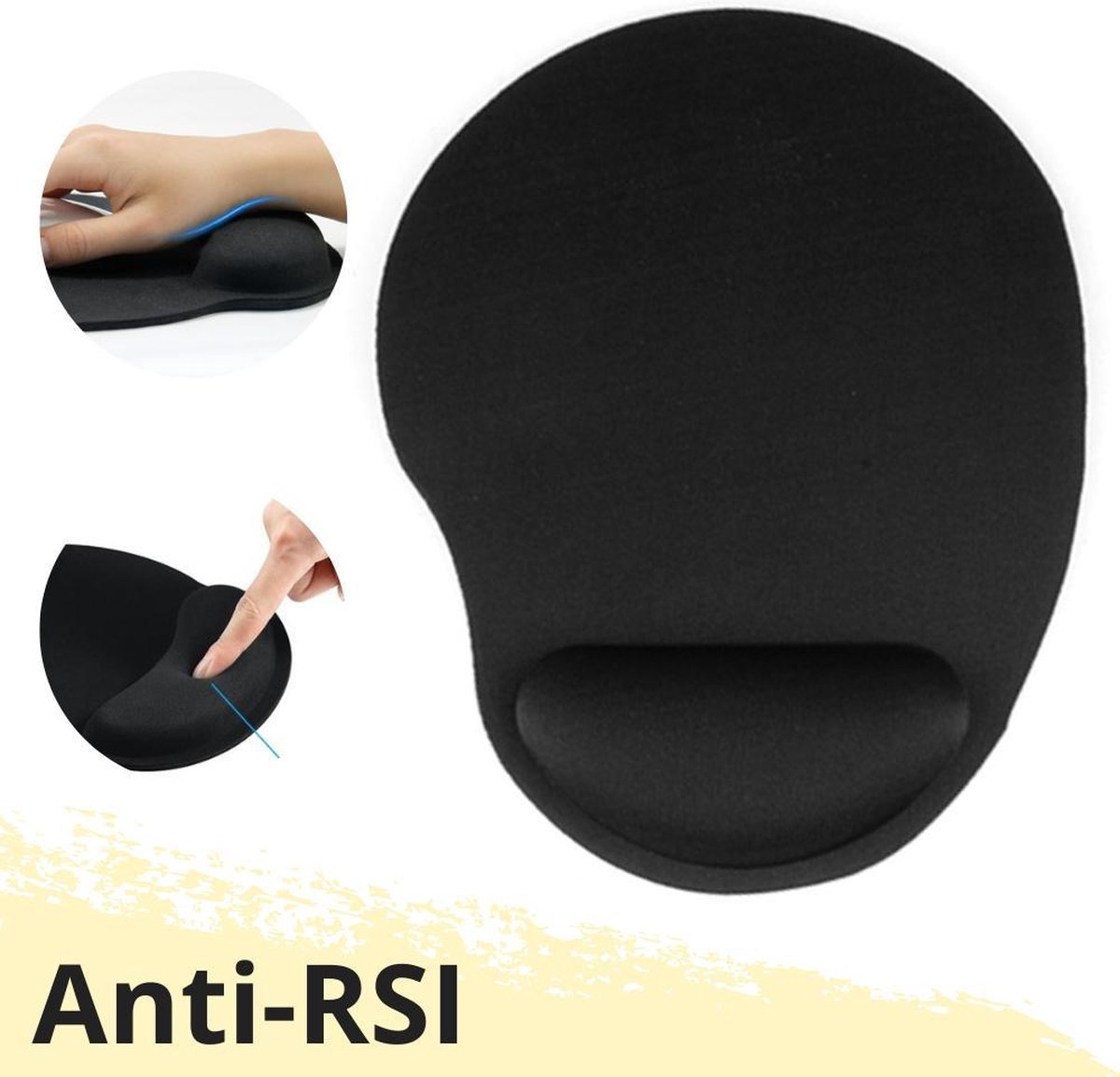 Lynnz® Muismat met polssteun ergonomisch zwart | gel - anti RSI - ergonomische muismat - muis - muismatten - rechtshandig - gaming - kantoor - Lynnz