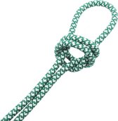 Strijkijzersnoer Creme & Groen - rond, linnen - kruis patroon - 2-polig - ø 6.8mm