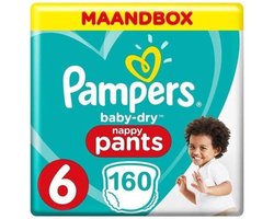 Pampers Baby Dry Pants Maat 6 - 160 Luierbroekjes Maandbox XL