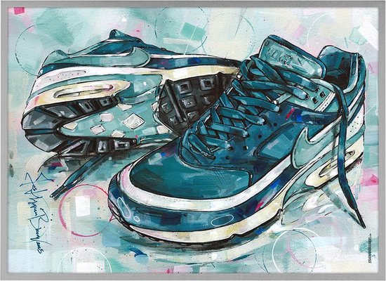 verteren Ondraaglijk Leven van Poster - Nike Air Max Classic Painting - 51 X 71 Cm - Multicolor | bol.com