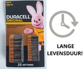 Duracell Original AAA – AA15 – AAA10 – Alkaline - Sterk - Power - Strong - Batterijen – Battery AAA – Battery AA – 25 stuks - Megapack - Voordeel - Voordeelverpakking