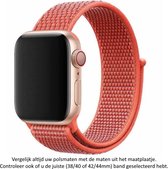 Nylon Horloge Band Geschikt voor Apple Watch 1, 2, 3, 4, 5, 6, SE & Nike+, 38mm & 40mm "Vrouwenbreedte" Series - Zacht Geweven Nylon - 38 mm en 40 mm - Oranje / Nectarine