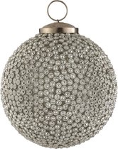 J-Line Kerstbal Diamant Glas Wit Large Set van 4 Stuks