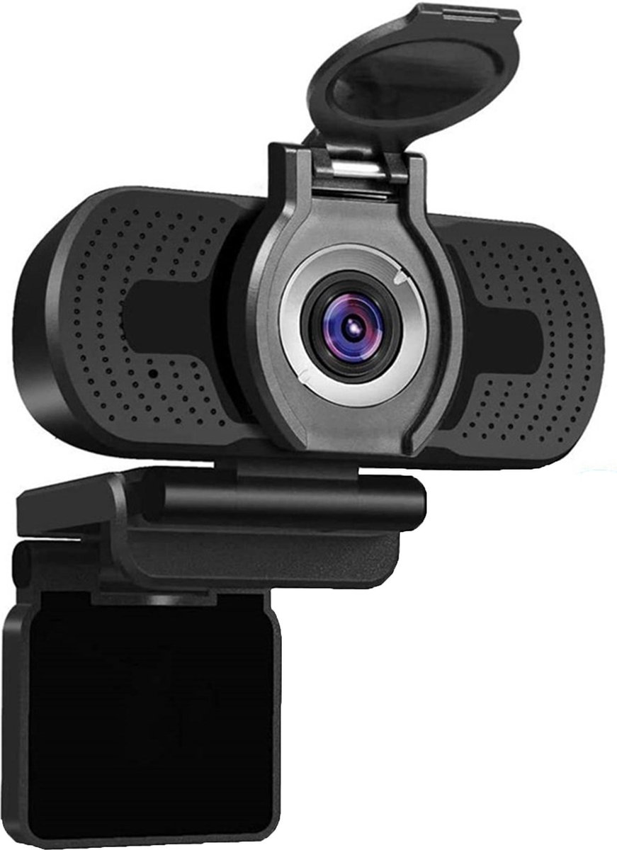 NOCALSA 1080p Full HD USB-webcam met ingebouwde microfoon -30 fps Plug en Play 110-graden breedbeeld - livestreaming - Web computer camera privacyafdekking - voor Werk & Thuis - Videobellen - USB - Zwart