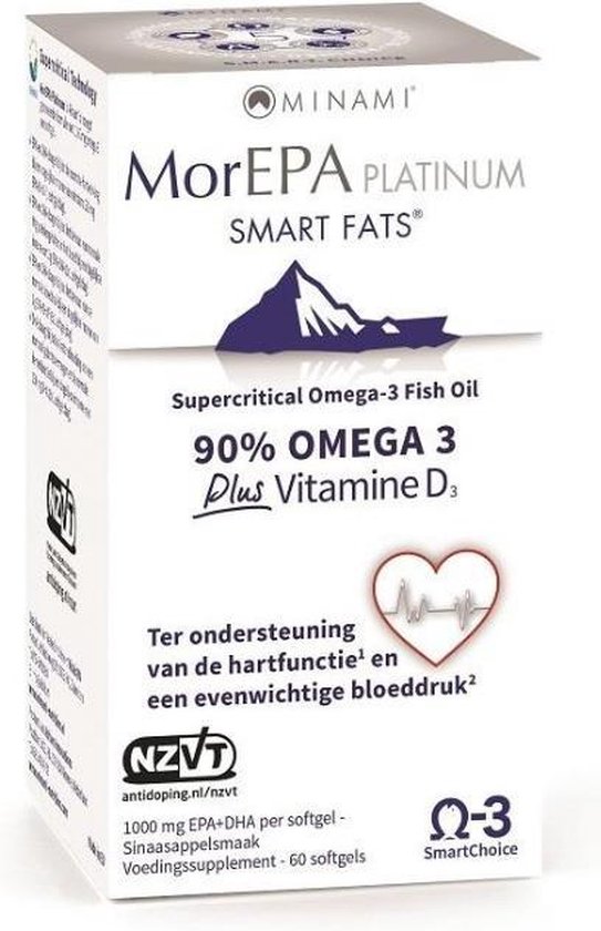 Minami MorEPA Platinum Smart Fats Met Vitamine D3 Sinaasappelsmaak 60  Softgels | Newpharma