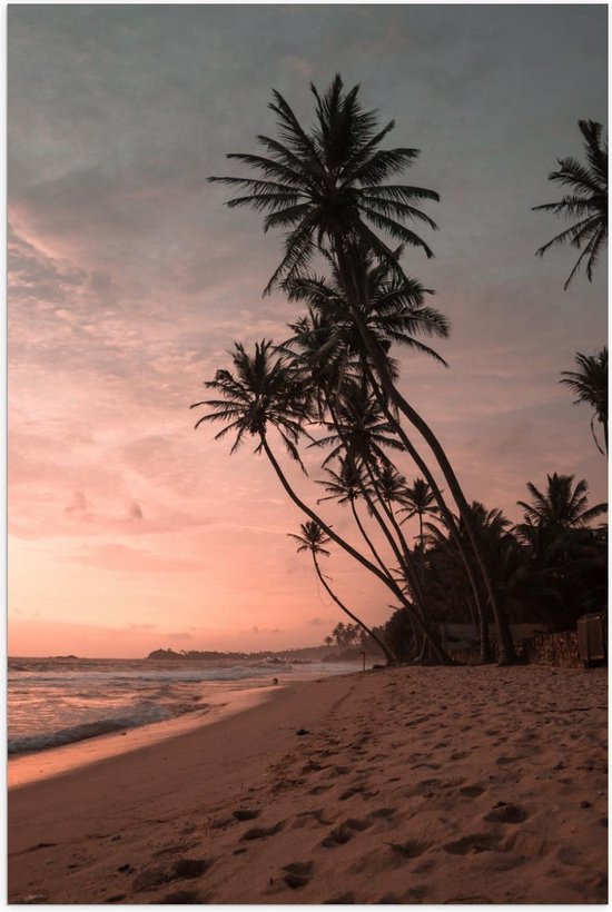 Poster – Palmbomen aan het Strandje - 40x60cm Foto op Posterpapier