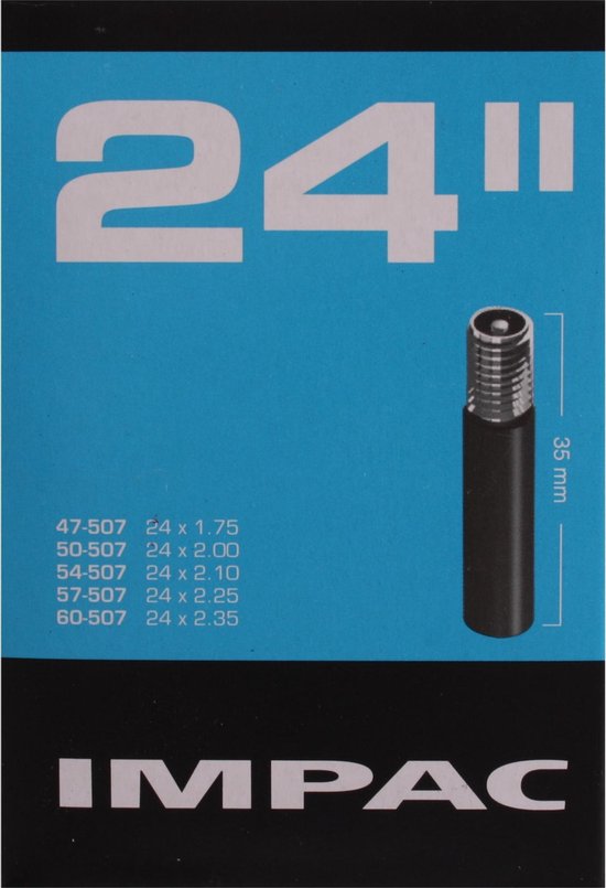 Verpakking met "24"" op blauwe achtergrond. Afmetingen 35mm.