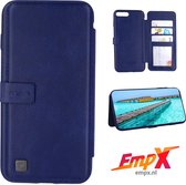 Puloka Apple iPhone 6/6s Plus TPU/Kunstleer Blauw Flip hoesje