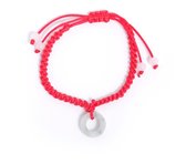 Fliex - armband - jade - rood - cirkel hanger