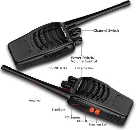 Walkie Talkie Communicatie Set Headset Microfoon Oortjes Afstand 5 Km |  bol.com
