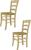 Tommychairs Cuore - Eetkamerstoelen - Set van 2 - Naturel - Rotan & Hout