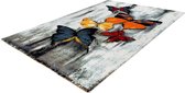 Lalee Espo - Vloerkleed - Artistiek - kleurijk - vlinder - butterfly - 200x290 - Rood - Geel - Oranje