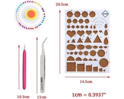 Quilling set: Bord met kurk + Spelden + Rolpen + Pincet - Gereedsschap voor filigraan papier kunst
